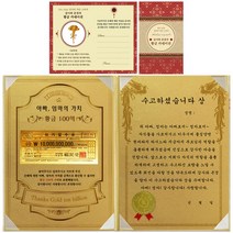 럭키심볼 어버이날 아빠 엄마의 가치 100억 감사장, 수고하셨습니다 상