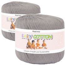 베이비코튼 뜨개실 2p, 35 진회색, 2개