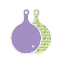 로엠디자인 양면 원형 서빙 도마 보라, 그린로즈, 1개