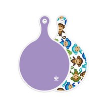 로엠디자인 양면 원형 서빙 도마 보라, 원숭이, 1개
