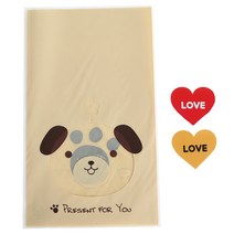 황씨네도시락 비접착 애니멀 봉투 강아지 50p + 하트 스티커 50p, 1세트