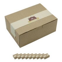 도나앤데코 원터치 도시락상자 크라프트 대 10p + 핸드메이드 곰 노랑띠지 10p, 1세트
