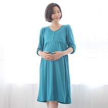 팡팡샵 T 긴 유리단추 원피스 임부복 수유