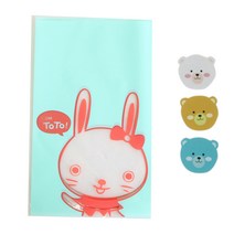 황씨네도시락 비접착 야미봉투 토끼 50p + 곰 스티커 50p, 1세트
