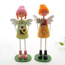 리버그린 서있는 털모자쓴요정 장식인형 2p 세트, 혼합 색상