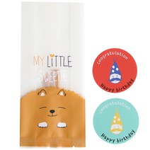 황씨네도시락 멍이M봉투 50p + 스티커 고깔 생일 원형 50p, 1세트