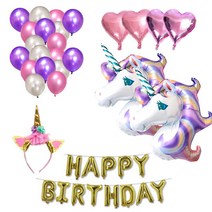 마켓감성 유니콘 생일파티용품 세트 38p, 타입1