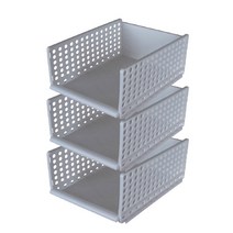 앤티스 슬라이드 보관 바구니, 그레이, 3개