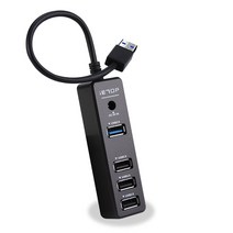 이탑 4포트 유전원 USB 3.0 허브 U32-09, 블랙