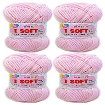 행복뜨기 아이소프트 뜨개실 4p, 854 연분홍