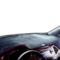 럼블 벨벳 열차단 대쉬보드커버 풀커버형 블랙 테두리레드, 기아, 올뉴 K3 2018년~(센터스피커 무)