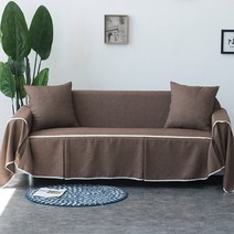 아리코 린넨 소파커버, 다크브라운