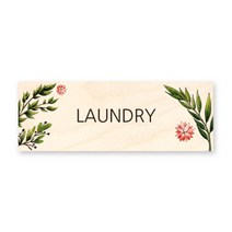 모두의팩토리 그린 도어사인 자작나무 디자인 문패, 14 LAUNDRY