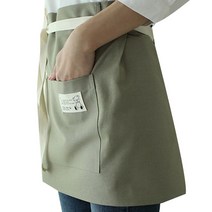 골드얀 베이직 솔리드 숏허리 앞치마, 카키, 1개