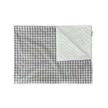 디케이홈 코튼 극세사 아기 담요, 체크 그레이