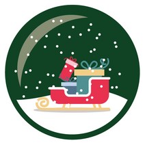 스티키데코 크리스마스 스티커 스노우볼 썰매 소, 그린(690), 40개입