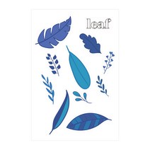 스티키데코 포인트 스티커 나뭇잎꾸러미, 사파이어블루, 1세트