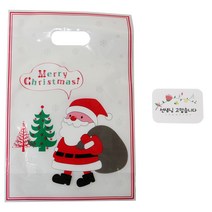 황씨네도시락 크리스마스 해피산타 쿠키비닐백 100p + 꽃 사각 선생님 고맙습니다 스티커 100p, 1세트