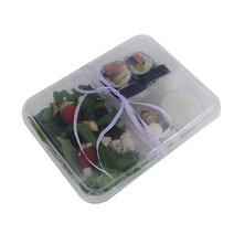 티나피크닉 사각3칸 도시락 10p + 리본 10p 연보라, 1세트