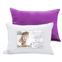 아임리빙 호텔용 퓨어소프트터치 다운필 베개솜 + 베개커버 세트, 퍼플