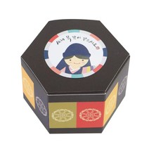 황씨네도시락 전통 육각 상자 소 5p + 새해 복 한복 소년 스티커 5p, 혼합 색상, 1세트