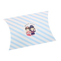 황씨네도시락 반달상자 스트라이프 블루 30p + 새해복 스티커 소년소녀 30p, 혼합 색상, 1세트