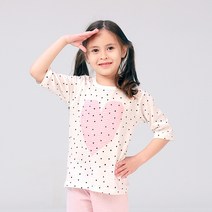 동물원 여아용 도트하트 7부 쟈가드 내의