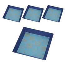 한지로 한지공예 사각접시 3-1 120 x 120 x 20 mm, 혼합 색상, 4개입