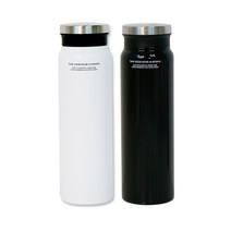 푸코 매트 보텀 스텐텀블러 2p, 블랙, 화이트, 750ml
