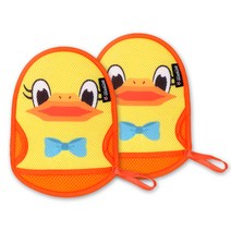 마니또 쥬쥬 유아 목욕장갑, 덕(어덜트), 2개입