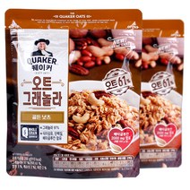 롯데제과 퀘이커 오트 그래놀라 시리얼 골든넛츠, 200g, 2개