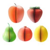 칼론 과일야채 메모지 OKM-F01, 레몬, 석류, 딸기, 배, 사과, 5개입