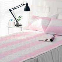 스코홈 빅리플 여름 침대패드 논슬립, 아이스플라워 핑크