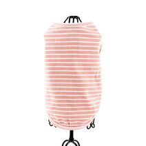 도그아이 강아지옷 골지 줄무늬티, 핑크