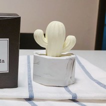 미쁘다 육각마블선인장 석고방향제 옐로우, 화이트머스크