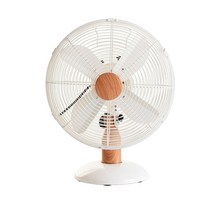 엔뚜마노 30cm 우드 메탈 탁상용 선풍기 WF-2100, 화이트 + 우드