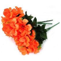 조아트 조화 성묘꽃 9대 수련 부쉬 3p, 오렌지