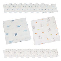 슈베베 무형광 똑딱이 엠보 가제손수건 고래 10p + 당근토끼 10p