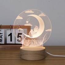아트조이 LED 아크릴 원형 무드등, 꼬마와 달님