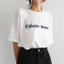 오키진 여성용 레터링 무드 반팔 티셔츠