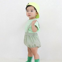 베베나인 마카롱체크멜빵