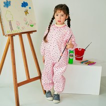 따블리에 아동용 핑크보보 전신미술가운