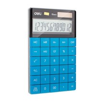 델리 컬러 계산기 166 x 104 x 15 mm E1589, 블루, 1개