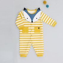 달퐁 유아용 또또 여우 우주복 턱받이 세트