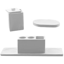 코시나 수분쏙쏙 규조토 욕실수납 4종 세트, 화이트, 1세트