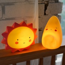 홈마인 LED 나이트 램프 무드등 2p 세트 햇님이 + 달님이, 노랑
