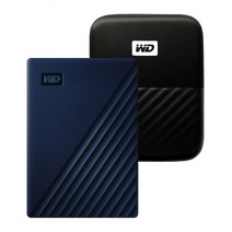 WD My Passport For Mac 휴대용 외장하드 + 파우치, 2TB, 네이비
