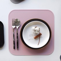 에이드엘 스퀘어 실리콘 테이블매트, 인디핑크, 가로 318mm x 세로 318mm