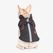 RealPet 반려동물 패딩 가슴줄 조끼, 블랙
