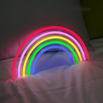 레이스빈 LED 레터링 아트 네온사인 RAINBOW, 혼합 색상